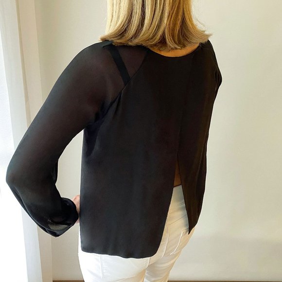 Wilfred black silk open back top - Picture 3 of 11